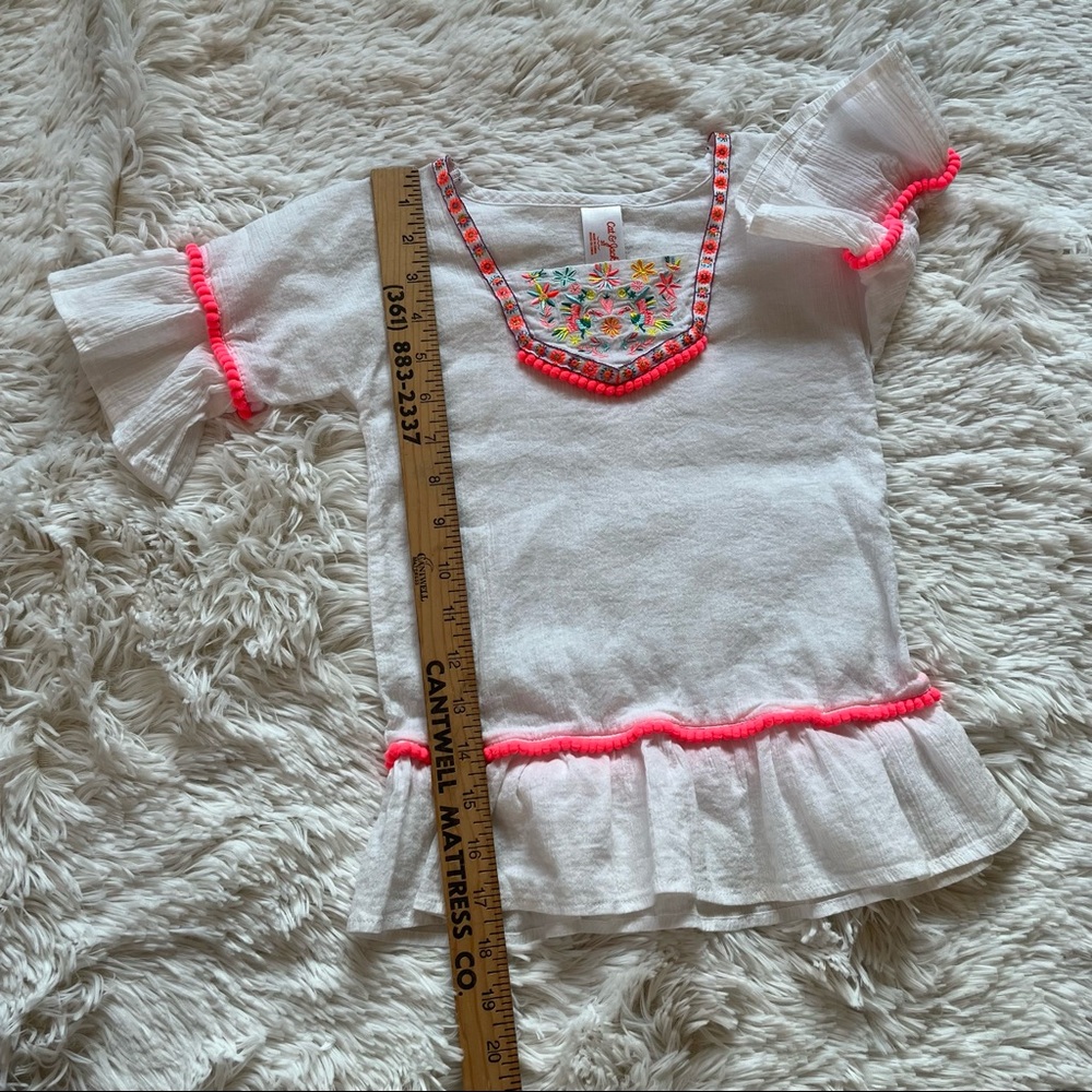 Cat & Jack Size 3T White with Multi Color Embroidery Swimsuit Coverup Dress - Picture 7 of 10